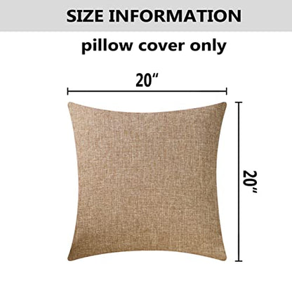 Home Brilliant Linen Pillow Covers 20x20 Textured Linen Pillow Case Cushion Covers for Sofa, 20 Inch, Set of 2, 50x50 cm, Natural Linen - color: Natural Linen, size: 20" x 20" (Pack of 2)