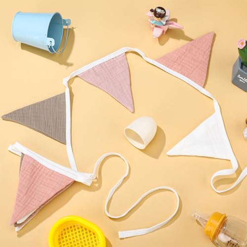 Oudain 2 Pcs Pennant Banner Flags Nursery Garland Triangle, Pastel Color - color: Pastel Color