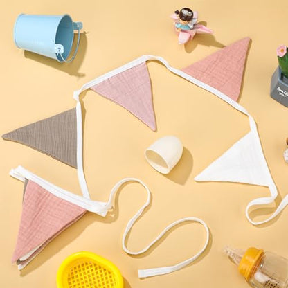 Oudain 2 Pcs Pennant Banner Flags Nursery Garland Triangle, Pastel Color - color: Pastel Color