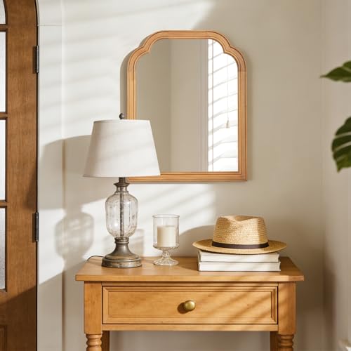 WallBeyond Wood Frame Wall Mirror Decor for Entryway, Living Room or Bedroom Home Decor - Light Woodgrain 16" x 20" Natural Color - color: Natural B, size: 20"L x 16"W