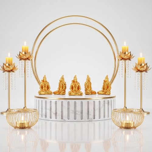 Yalikop 30 Pcs Mini Gold Shiva Statues Bulk Small Hindu Deity Figurines - style: Shiva
