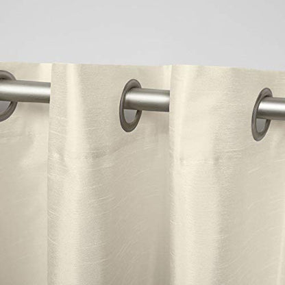 Exclusive Home Chateau Striped Faux Silk Grommet Top Curtain Panel Pair, 54"x63", Burgundy Taupe - color: Burgundy/Taupe, size: 54"W x 63"L (Pack of 2)