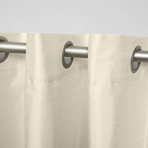 EXCLUSIVE HOME Chateau Striped Faux Silk Grommet Top Curtain Panel Pair, 54"x108", Burgundy Taupe - color: Burgundy/Taupe, size: 54"W x 108"L (Pack of 2)