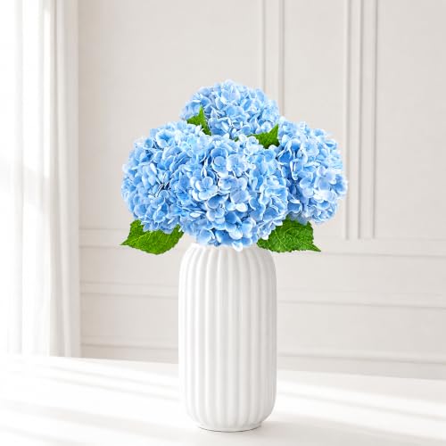 White Ceramic Vase, 8 Inch Minimalist Flower Vase for Home Decor - color: White-v