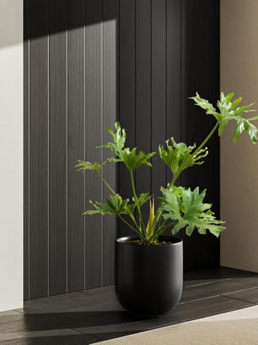 LE TAUCI 10 Inch Plant Pot, Ceramic Pots for Plants, Black - color: Black, size: 10"