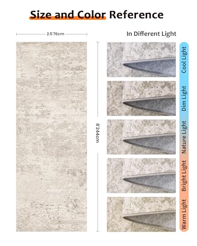 2'6"x8 Runner Rug Non Slip, Washable Runners for Hallways,Beige - color: Abstract-beige, size: 2'6" x 8' (Runner)