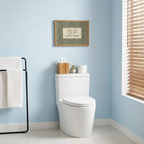 DGBQMK Funny Bathroom Wall Art Decor, Text Me If You Run Out of Toilet Paper Sign, Natural Solid Wood Framed Canvas Prints for Restroom Half Bath Washroom Wall Decoration, 12x16 inch - color: toiletwords, size: 16"Lx12"W