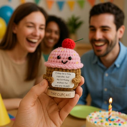 Tiny Cupcake With 30 Sweet Happy Birthday Signs - Birthday Gift for Women Men Teens for 16th, 21st, 25th, 30th Birthdays | Cute Bday Present for Friends, BFF, Sister, Girlfriend, Daughter, Teen Girls - color: Happy Birthday