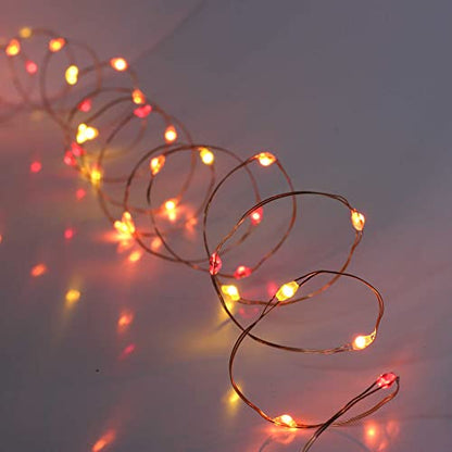 QBIS Halloween Lights, 40 LEDs, Red Orange Yellow, Battery Operated, 2 Pack - size: 40