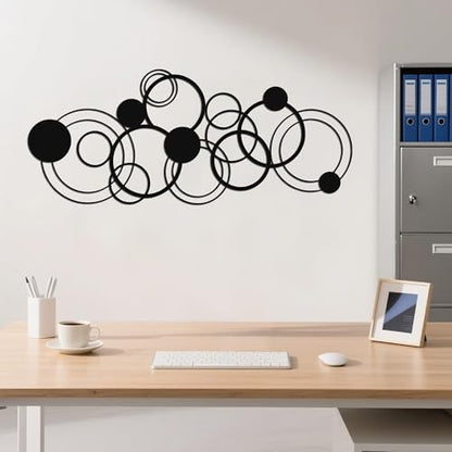 YATEASLU Black Abstract Wall Art, Modern Line Decor for Living Room
