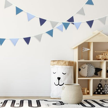Oudain 2 Pcs Pennant Banner Flags Nursery Garland Triangle, Bright Color - color: Bright Color