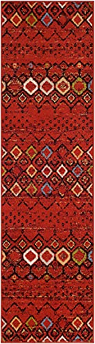 SAFAVIEH Amsterdam Runner Rug 2'3"x8', Terracotta & Multi AMS108D - color: Terracotta/Multi, size: 2'3" x 8' (Runner)