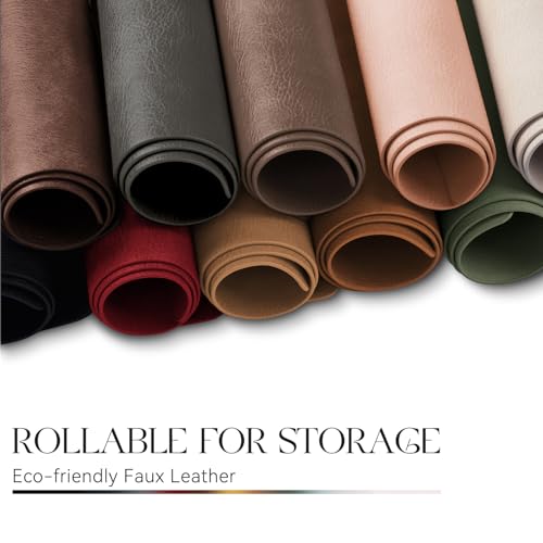 MOSAYT Vinyl Faux Leather Placemats, Set of 6, Olive Green - color: Olive Green