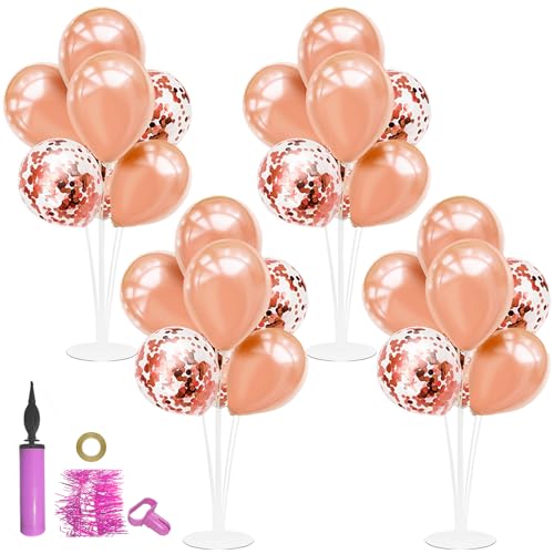 ZJDHPTY 4Set Rose Gold Balloon Stand Table Centerpieces Party Decor - color: Rosegold 4