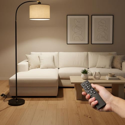 LALISU Arc Floor Lamps Modern Standing Remote Floor Lamp for Living Room - color: Black