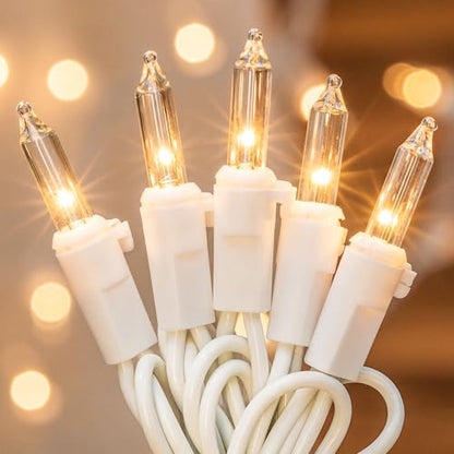 Hopolon Clear Christmas Lights, 13 FT 50 Count String Lights White Wire - color: Clear,White Wire, size: 1PACK, 50 count