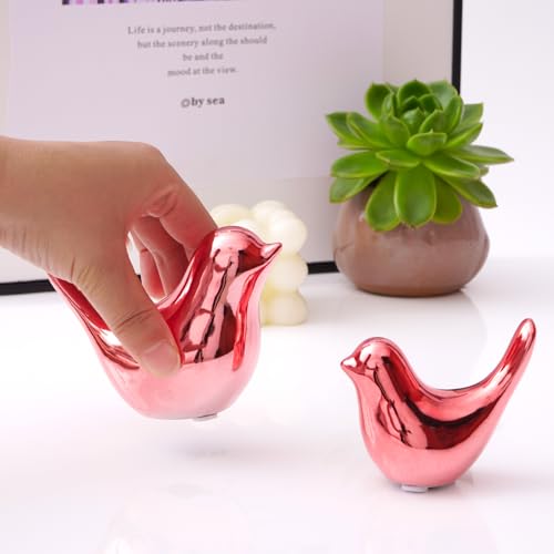 Notakia Pink Bird Figurines Set of 2 Small Bird Statues Home Decor - color: 2pcs Pink Birds