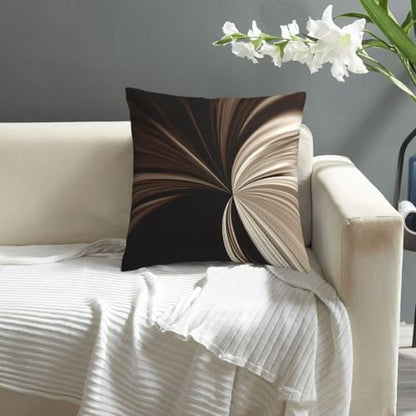 Milk Chocolate Swirl Abstract Print Throw Pillow Velvet 18x18In - color: Color-9, size: 18" x 18" (Pack of 1)