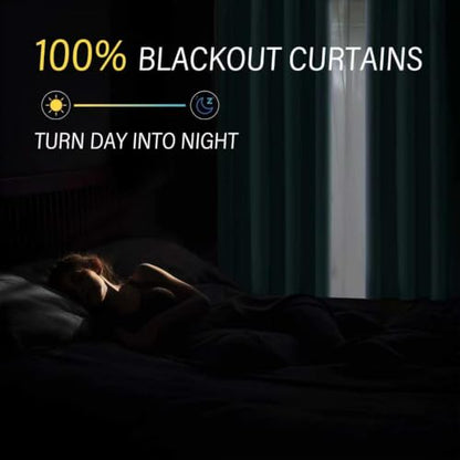 ChrisDowa Lake Blue Blackout Curtains 45 Inches Long 2 Panels for Bedroom - color: Sky Blue, size: 52"W x 45"L (Pack of 2)