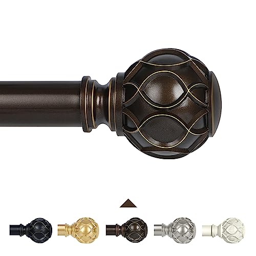 TANGWIN Farmhouse Curtain Rod Adjust 18-60",Heavy Duty Boho,Antique Bronze - color: Antique Bronze, size: 18-60" & 1pack