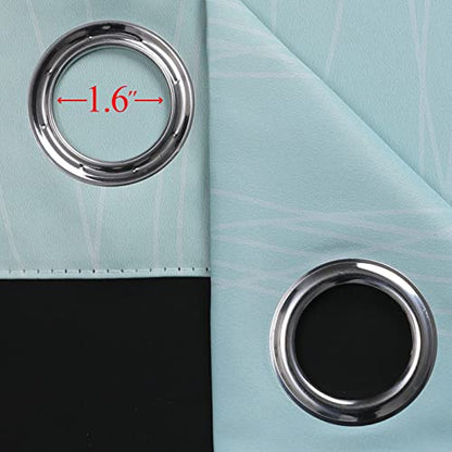 Estelar Textiler Aqua and Beige Ombre Blackout Curtains for Bedroom 45 Inch - color: Beige and Aqua, size: 42"W x 45"L (Pack of 2)