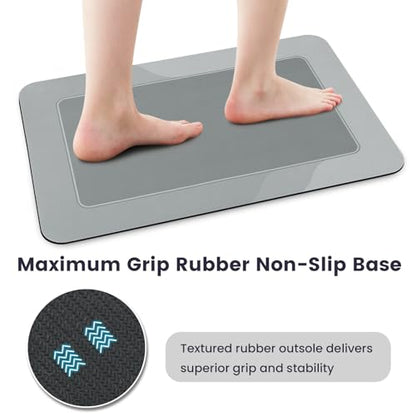 ArtyCozy Absorbent Soft Bath Mat 2 Piece, Grey, 16" × 24'' Plus 20'' × 32'' - color: Grey, size: 16'' × 24'' + 20'' × 32''