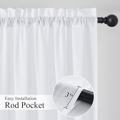 NICETOWN 2 Panels Privacy Sheer Cafe Curtains 26 x 30 Inches - color: Pure White, size: 26"W x 30"L (Pack of 2)
