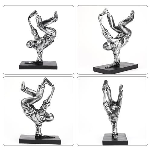 Resin Street Dance Figurine Silver Dancing Man