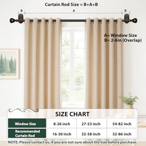USFOOK Bronze Curtain Rods No Drilling 32 to 58 Inch, Adhesive Window Rod - color: Bronze, size: 32-58"