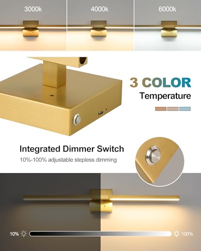 Rayogale Gold Battery Operated Wall Sconces with Remote Control - color: Gold, size: 24 Inch(2 Pack)