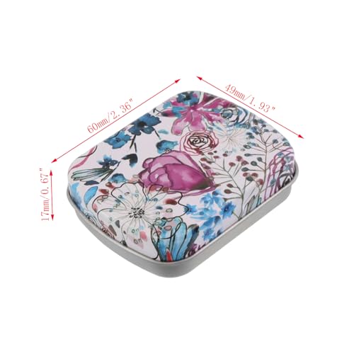 4pcs Purple Rose Empty Hinged Tin Box Metal Tin Storage Box - color: Purple Rose
