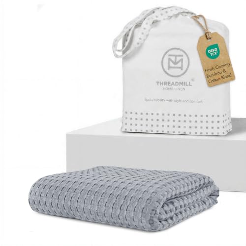 Threadmill Waffle Swaddle Blanket, Rayon Derived from Bamboo,Scottish Grey - color: Scottish Grey, size: Swaddle (41" x 37")