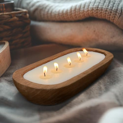 Aromatherapy Candle, SEVEYEE Lavender Candle 5wicks 16oz, Large Wooden Bowl Candles for Women,Girl Birthday Gift,12inch - size: 12 inch Bowl Lavender