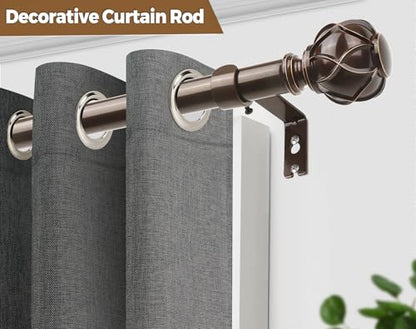 KAMANINA 1 Inch Curtain Rod 28-48 Inch, 2 Pack Antique Bronze Drapery Rods - color: Antique Bronze, size: 28-48"(2Pack)