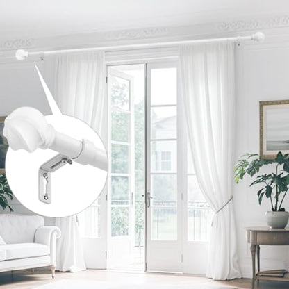 LLPJS Curtain Rods 16-136", 1 in Adjustable White Rod with Finials, 1 Pack - color: White, size: 16" to 136" - 1 pack