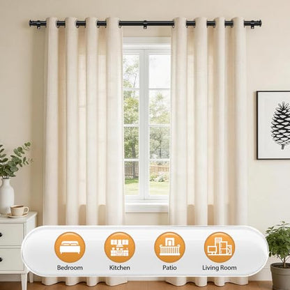 TONIAL Curtain Rods for Windows, 32 to 115 Inch, Black, Single Drapery Rod - color: Black, size: 32-115"