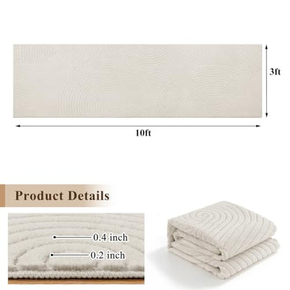 U'Artlines 3x10 Ft Hallway Runner Rug, Washable Neutral Beige Modern - size: 3' x 10' (Rectangular)