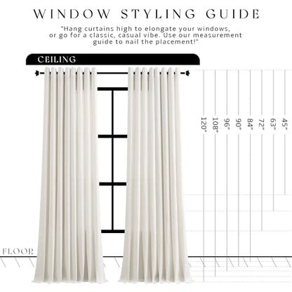 Jowels Natural Linen Grommet Curtains 54 Inch Long 2 Panels for Living Room - color: Natural, size: 40"W x 54"L (Pack of 2)