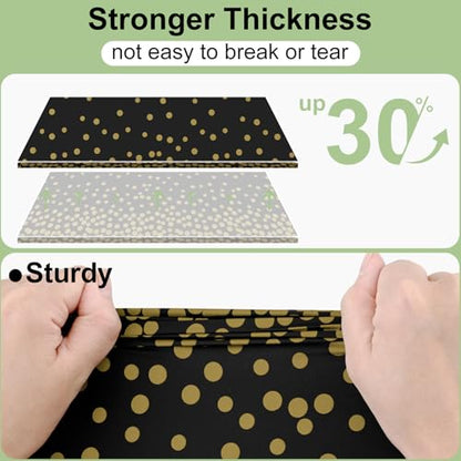 Smiry Disposable Rectangle Plastic 54 x 108 Inch Table Cloth 3 Pack - color: Black and Gold