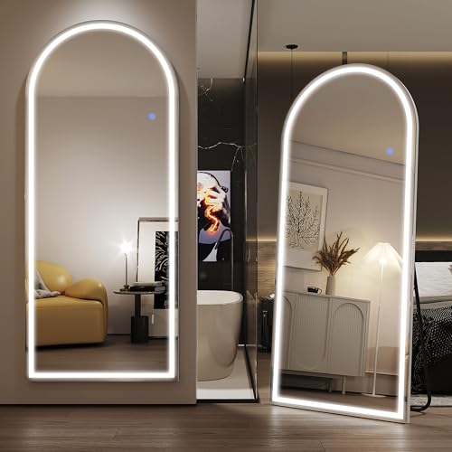 Antok 71"x28" LED Full Length Mirror, Lighted Floor Mirror, Arched - size: 71"L x 28"W, style: Arched Style
