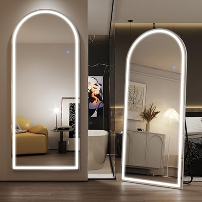 Antok 71"x28" LED Full Length Mirror, Lighted Floor Mirror, Arched - size: 71"L x 28"W, style: Arched Style