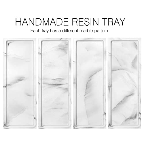 Luxspire Marble Tray for Soap Dispenser Perfume Jewelry, S, Gravel White - color: D - Gravel White, style: Small