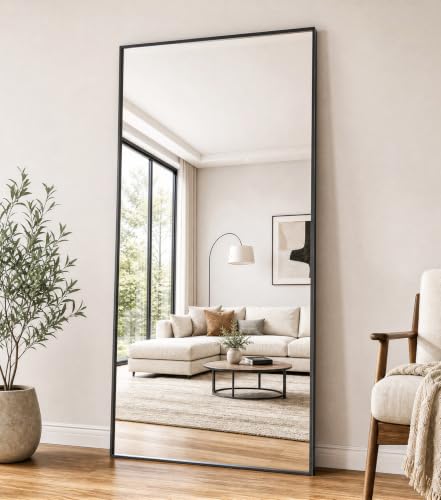 Koonmi 71"x28" Floor Mirror Full Length, Large Black Mirror - color: Black, size: 71"L x 28"W