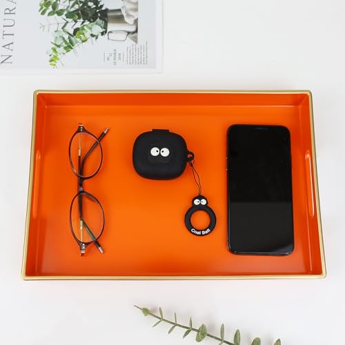 Spsyrine Orange Bathroom Vanity Tray with Handles for Dresser Tops - color: Orange