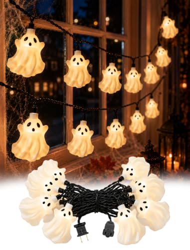 8.5FT Halloween White Ghost String Lights, Plug-in 10 LED Decor - color: Fairy Lights