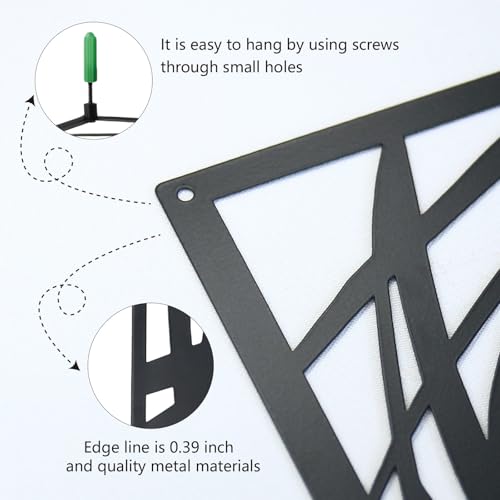 OYEFLY 4 Pack Abstract Metal Wall Art,Minimalist Art Decoration for Living Room Bedroom Bathroom Study (Black, 9.4 x 6.5inch) - size: 9.4 x 6.5inch