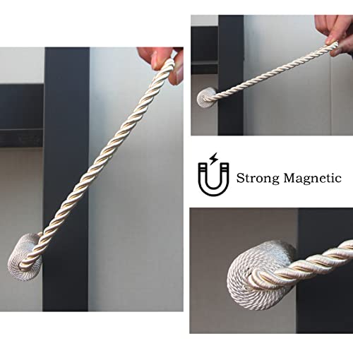 Magnetic Curtain Tiebacks Decorative Holdbacks Rope Tie Back Drapes Hangtty - color: Beige