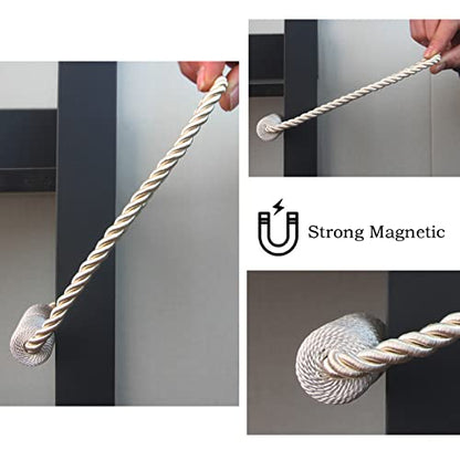 Magnetic Curtain Tiebacks Decorative Holdbacks Rope Tie Back Drapes Hangtty - color: Beige
