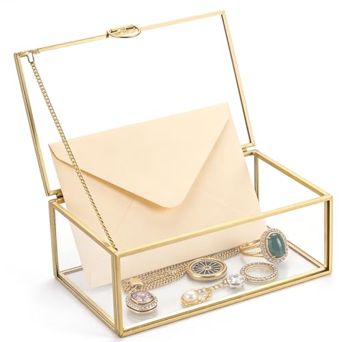 Vintage Glass Jewelry Box with Lid 5.7'' x 3.5'' x 2.2''