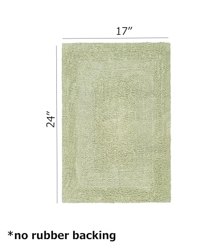 COTTON CRAFT 2 Pack Reversible Bath Mat Rug - Luxurious 17x24 Sage Green - color: Sage, size: 17x24 Inches